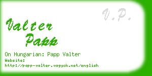 valter papp business card